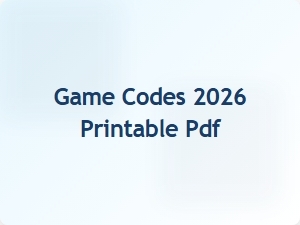 Game Codes 2026 Printable Pdf Unlock